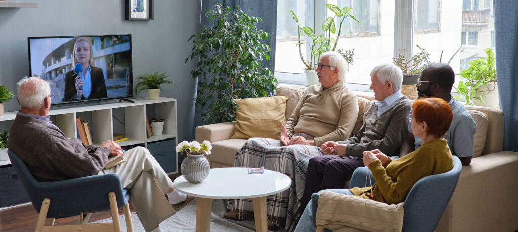 Seniors in an assisted living community