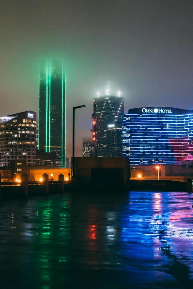 Photo of Lighted Buildings During Night Time | Hurricane Beryl Slams Texas px